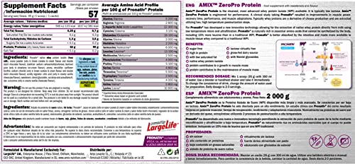 AMIX - Zeropro Protein - Proteína Isolada - Gran Aporte de Aminoácidos - Sin Azúcar - Proteína Natural - Proteínas para Aumentar Masa Muscular - Sabor Doble Chocolate - 2 Kg