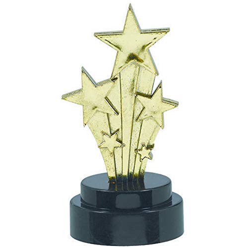 Amscan Hollywood Award Trophies, 6 Unidades, Dorado, 4" - Pack of 6