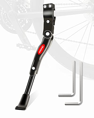 ANDIMEI Patas de Cabra Caballetes Bicicleta - Universal Ajustable Bike Stand con pie Goma Antideslizante, Aluminio Caballete Bici Soporte para 24-28" Montaña Ciclismo BMX Carretera Bicicletas (Negro)