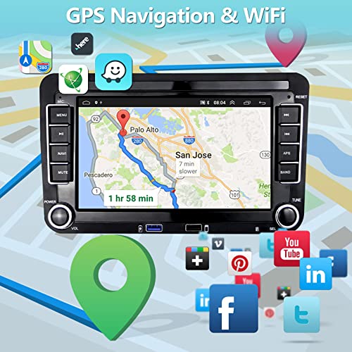Android 13 Radio de Coche Carplay para VW Golf 5 Skoda Polo Passat Jetta con GPS WiFi HiFi, 7" Inalámbrica Android Auto Radio Coche Pantalla táctil Bluetooth 2 DIN con FM/RDS USB +Cámara Trasera