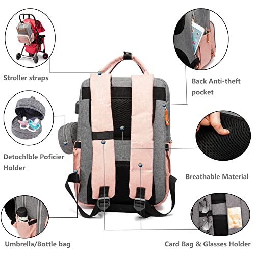 ANKÖMMLING Mochila para pañales de bebé, elegante bolso cambiador con cambiador multifuncional, impermeable, gran capacidad para viajes