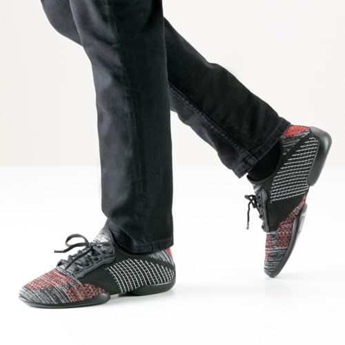 Anna Kern Hombres Zapatos de Baile/Dance Sneakers 4015 Pureflex - Rojo/Gris - Suela de Sneaker [UK 7,5]