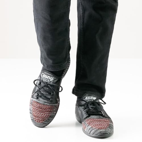Anna Kern Hombres Zapatos de Baile/Dance Sneakers 4015 Pureflex - Rojo/Gris - Suela de Sneaker [UK 7,5]