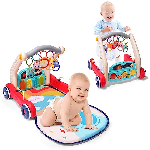 Aolso Andador Bebé 2 en 1, Correpasillos con Velocidad Regulable y Patas Plegables, Caminador Bebe Panel Extraíble para Bebé +6 Meses