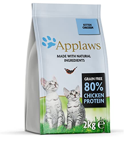Applaws Alimento Seco Natural sin Granos para Gatitos, Pollo Natural - Bolsa Resellable de 2 kg