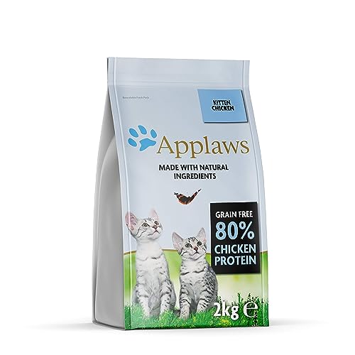 Applaws Alimento Seco Natural sin Granos para Gatitos, Pollo Natural - Bolsa Resellable de 2 kg
