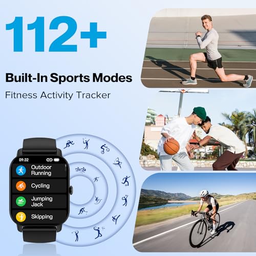 Aptkdoe Reloj Inteligente Hombre Mujer con Llamadas Bluetooth, 1.85" HD Smart Watch, 112 Modos Deportivos Smartwatch, Impermeable IP68 Pulsera Actividad con Pulsómetro/Monitor Sueño/Podómetro
