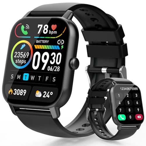 Aptkdoe Reloj Inteligente Hombre Mujer con Llamadas Bluetooth, 1.85" HD Smart Watch, 112 Modos Deportivos Smartwatch, Impermeable IP68 Pulsera Actividad con Pulsómetro/Monitor Sueño/Podómetro