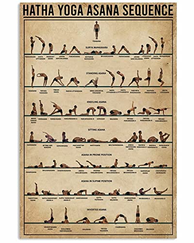 Ara Step Retro Yoga Art Poster Prints (Hatha Yoga Asana, póster de arte impreso, decoración interior del hogar, 297 x 420 mm / 11.7 x 16.5 pulgadas)