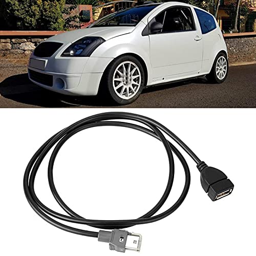Aramox Línea de cable de audio, línea de cable USB para radio de coche apto para Para 307407308408508 Para Citroe C2 C3 C4 C4l C5