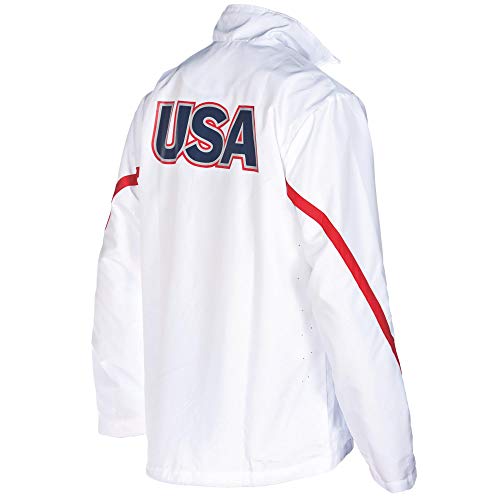 ARENA Official USA Swimming National Team Zip Warm-Up Jacket Chaqueta para Calentar, Blanco, Azul Marino, S Unisex Adulto