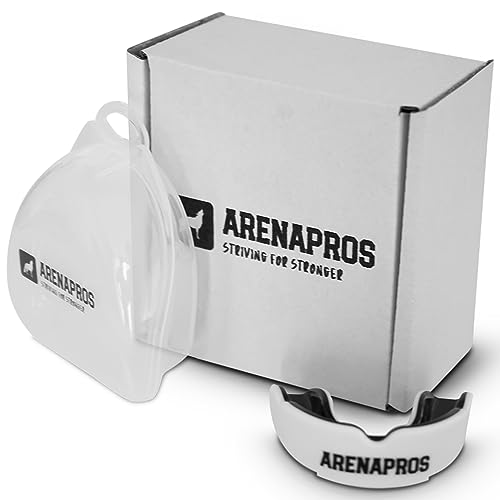 ARENAPROS® Protector Bucal Deportivo Premium Diseñado en España - Máxima Seguridad y Confort - Ideal para Boxeo, MMA, Rugby y otros Deportes de Contacto - Incluye Estuche de Transporte