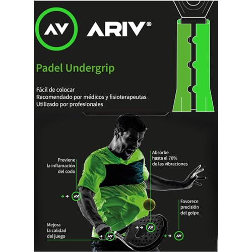 ARIV AV Undergrip Pádel. Grip de Pádel favorece el Golpeo y Absorbe 70% Vibraciones. Previene lesión de Codo. (1)