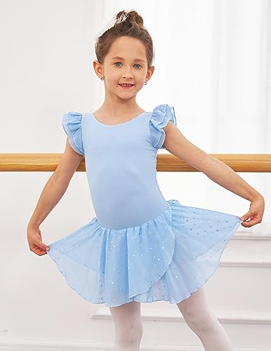 Arshiner Vestido de Ballet para niñas Vestido de Leotardo de Ballet para niños Niños de Baile de Disfraces de Gimnasia con Falda de Gasa
