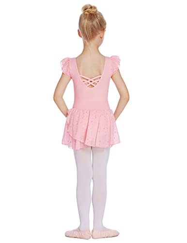 Arshiner Vestido de Danza Ballet para Niña Maillot Manga Corta de Gimnasia Ritmica Vestido Princesa de Danza Clásica Leotardo