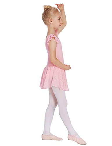 Arshiner Vestido de Danza Ballet para Niña Maillot Manga Corta de Gimnasia Ritmica Vestido Princesa de Danza Clásica Leotardo