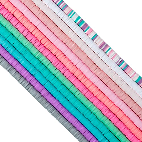 ARTESTAR Cuentas de Roscado, 4200 Heishi Beads Pulsera de 6mm de Colores, Kit Abalorios de Arcilla Polimerica de Vinilo Joyería Diy Kit para Niños Manualidades Adultos