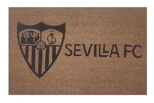 ASDITEX Felpudo fútbol Sevilla FC 40 cm. x 60 cm. (Fabricado con Coco Natural y Base PVC)