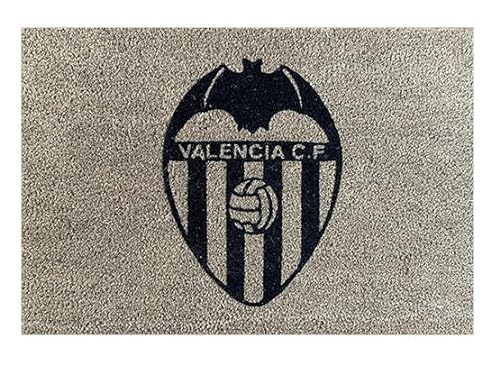 ASDITEX Felpudo fútbol Valencia CF (40 cm. x 60 cm.) Fabricado con Coco Natural y Base PVC