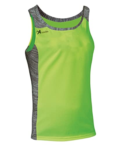 ASIOKA - Camiseta Deportiva Tirantes Hombre - Camiseta de Running para Hombre - Camiseta técnica de Tirantes - Color Verde Fluor, XL, Elba