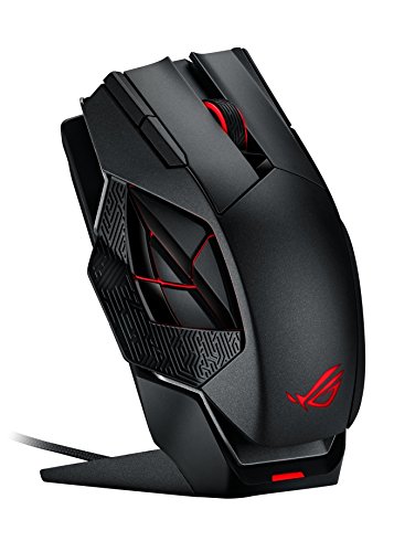 ASUS ROG Spatha Rechargeable Wireless MMO Gaming Mouse with 12 Programmable Buttons, 8200DPI and Aura RGB - Black