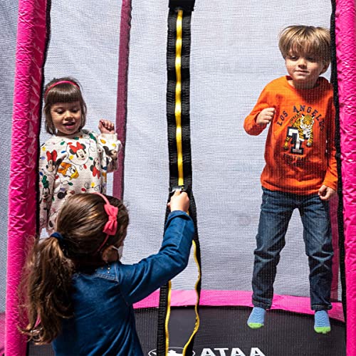 ATAA Cama elástica Infantil 185 - trampolín para niños y niñas con Red de Seguridad Ideal para Interior o Exterior (Rosa)