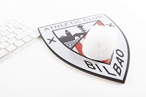 Athletic Club de Bilbao - Alfombrilla para Ratón - Forma y Colores del Escudo del Club - Base de Goma Antideslizante - Revestimiento Impermeable - Producto Oficial del Equipo