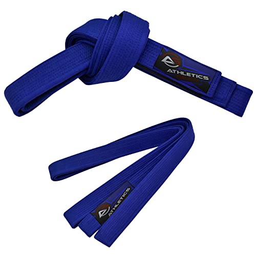 Athletics Gear AG Cinturón de karate de artes marciales, 100% algodón con múltiples cinturones de costura para BJJ, Judo, Taekwondo y Karate (azul, 240)