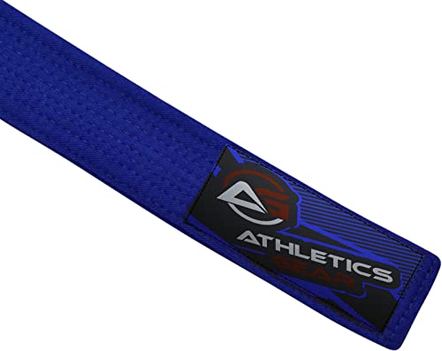 Athletics Gear AG Cinturón de karate de artes marciales, 100% algodón con múltiples cinturones de costura para BJJ, Judo, Taekwondo y Karate (azul, 240)