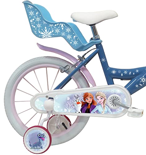 A.T.L.A.S. Bicicleta de Frozen de 16 Pulgadas para niña congelada niños, Azul y Blanco, 16''