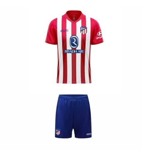 ATLETICO DE MADRID Conjunto Camiseta y Pantalón Personalizable Primera equipación Temporada 2023-2024 Réplica Oficial - Talla Niño (12 Años)
