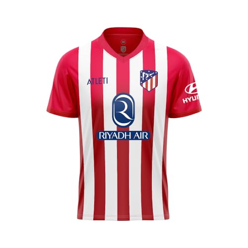 ATLETICO DE MADRID Conjunto Camiseta y Pantalón Primera equipación Temporada 2023-2024 Réplica Oficial - Talla Niño (12 Años)