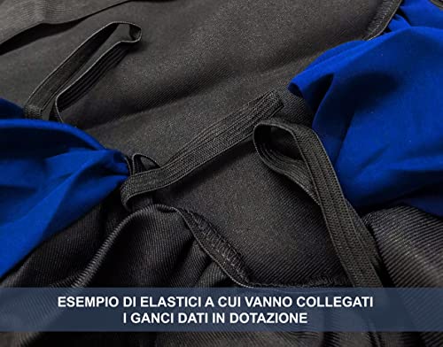 Auto Accessori Lupex - Fundas para Asientos de Coche compatibles Seicento 600, Color Negro Azul Real, Made in Italy, Delanteros y Traseros, Logo Bordado, Accesorios para Coche Interior