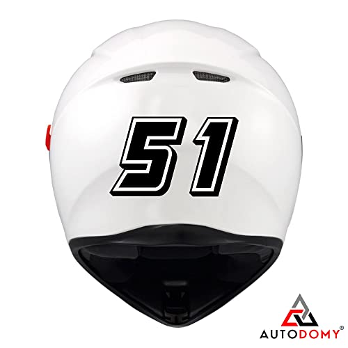 Autodomy Pegatinas Adhesivos Stickers Números Moto Motocross Pack 10 Unidades para Moto Quad ATV Scooter (Negro)
