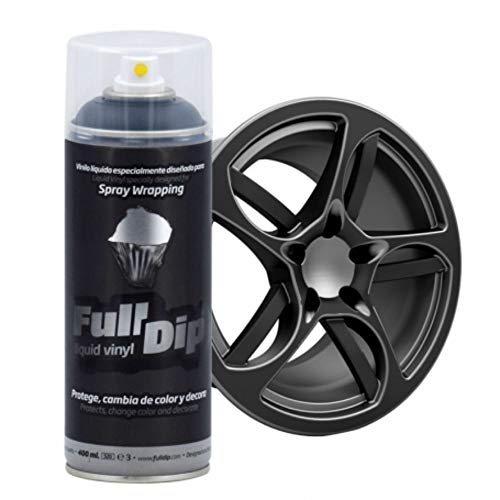 AutoFullCar Full Dip Spray Vinilo Líquido 400 ml con Adaptador (Negro)