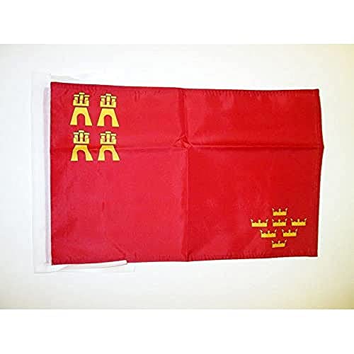 AZ FLAG Bandera de la REGIÓN DE Murcia 45x30cm - BANDERINA MURCIANA 30 x 45 cm cordeles