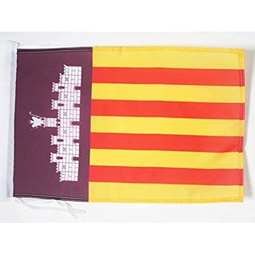 AZ FLAG Bandera de Mallorca 45x30cm - BANDERINA MALLORQUINA 30 x 45 cm cordeles