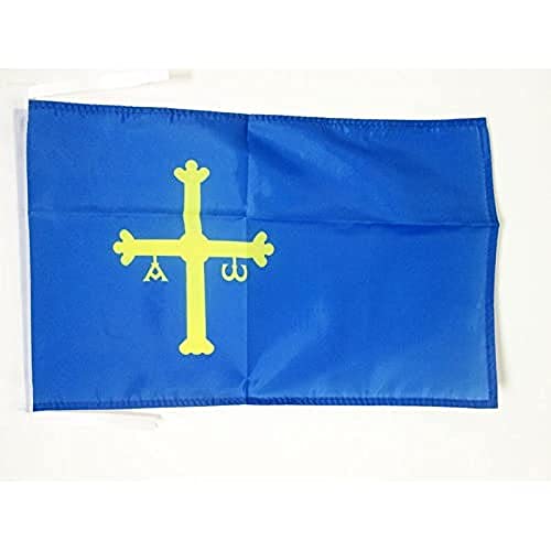 AZ FLAG Bandera del PRINCIPADO DE Asturias 45x30cm - BANDERINA ASTURIANA 30 x 45 cm cordeles