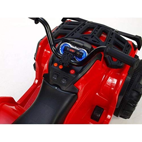 Babycar 0906r – Quad Outlander eléctrico Full Optional con amortiguación y MP3, 12 V, Rojo