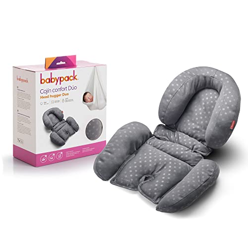 BABYPACK - Cojín confort DUO - Para bebé, universal para silla coche grupo 0, silla de paseo y cuna (Negro)