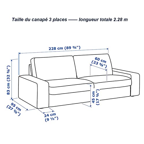 BACoverZone Funda de Sofá para IKEA Kivik 3 Plazas (228cm), Relax Protector de Sofá 3 Plazas para Salón, Funda de Sofá Lavable (KT-1,3 Plazas)