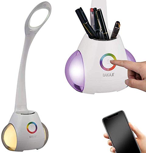 Bakaji lámpara altavoz altavoces Speaker Bluetooth de mesa con luces de LED de ambiente Touch con entrada USB para memoria micrófono y carga teléfono Akai