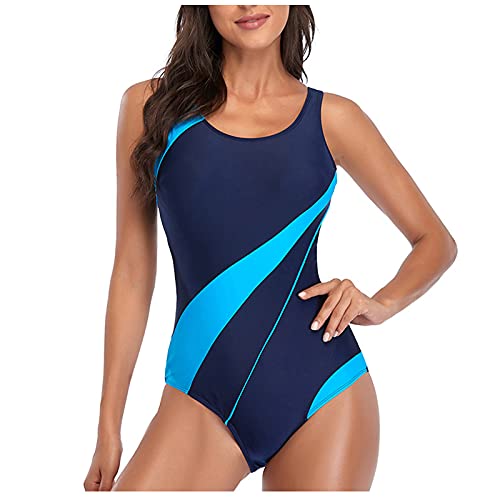 BañAdor Mujer Talla Grande - Swim Pro Back Bikini para Natacion (Azul, XXL)