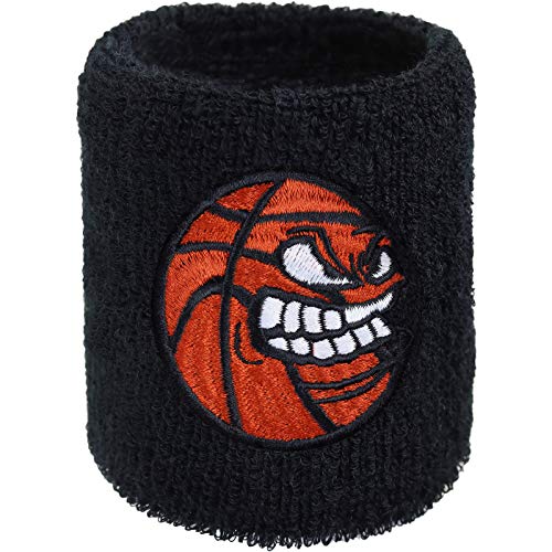 Banda para el sudor con bordado de baloncesto y tejido de rizo absorbente, banda para el sudor, pulsera de baloncesto, regalo de cumpleaños para jugadores de baloncesto, pulsera de sudor