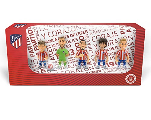Bandai - Minix Pack 5 Figuras de Jugadores de Atlético de Madrid, 7 cm