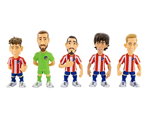 Bandai - Minix Pack 5 Figuras de Jugadores de Atlético de Madrid, 7 cm