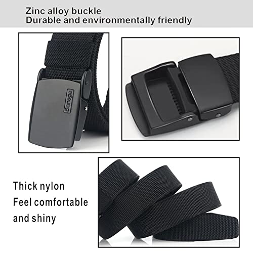 Bansga Cinturón táctico militar Hombres Hebilla metálica Espesar Cinturones de lona de nylon para hombres(Gris oscuro)