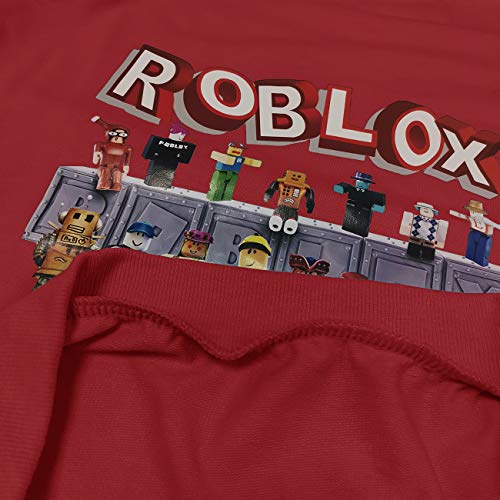 Baonmy Boys Roblox Jersey con capucha y pantalones, trajes de chándal Personajes de dibujos animados Suéter de algodón con capucha Pantalones Conjuntos de ropa (Red, 9-10 Years)