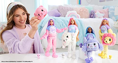 Barbie Cutie Reveal Camisetas Cozy Oveja Disfraz revela una muñeca articulada con mascota y accesorios sorpresa de moda, juguete +3 años (Mattel HKR03)