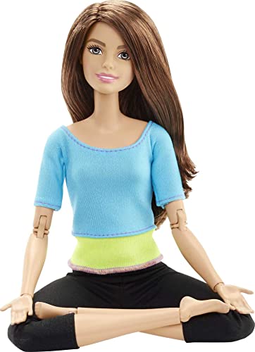 Barbie Fashionista Made to Move, Muñeca articulada top color azul, juguete +3 años (Mattel DJY08)